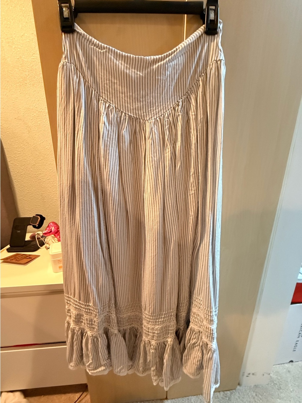 American Eagle Outfitters Cream and Navy Striped Maxi Skirt Set - Picture 5 of 7